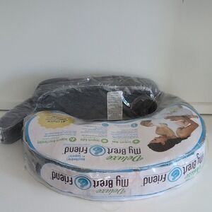 My Brest Friend Deluxe Nursing Pillow in Gray with Pocket, Adjustable Strap